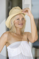 Young woman with straw hat