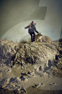 Girl with Dog at the Beach