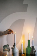 Candles in bottles