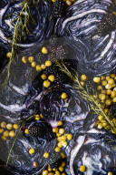 Zutaten Rotkohl & Kichererbsen geröstet mit Brombeeren, Ingredient Red cabbage & chickpea roasted with blackberry