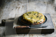 Rhabarber Salbei Upside-Down Kuchen, Rhubarb sage upside-down cake
