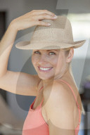 Woman with sun hat