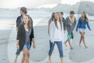 Teenager Clique at the sea