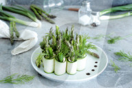 Einfache Zucchini-Röllchen (Rohkost), Simple raw zucchini roll-ups