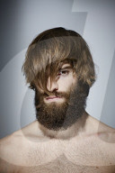 Bare-chested Man with Full Beard