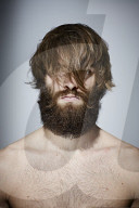 Bare-chested Man with Full Beard
