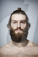 Bare-chested Man with Full Beard