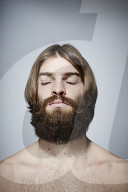 Bare-chested Man with Full Beard