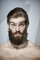 Bare-chested Man with Full Beard