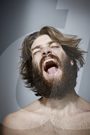 Bare-chested Man with Full Beard