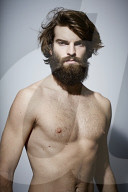 Bare-chested Man with Full Beard