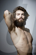 Bare-chested Man with Full Beard