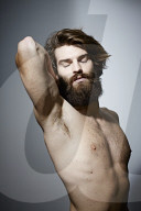 Bare-chested Man with Full Beard