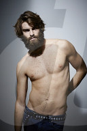 Bare-chested Man with Full Beard