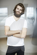  Portrait of a Man wearing a white T-Shirt