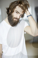  Portrait of a Man wearing a white T-Shirt