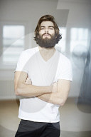  Portrait of a Man wearing a white T-Shirt