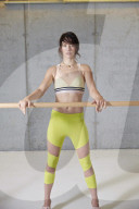 Sporty young Woman at a Ballet Bar