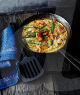Okra-Süsskartoffel-Omelett, Okra Sweetpotato Omelet