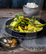 Kartoffel-Bohnen-Curry, Curry with Potatoes and green Beans
