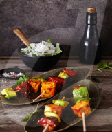 Saté von Avocado und Seitan, Saté with Avocado and Seitan