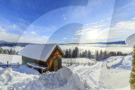 Wooden hut at the Raderhof