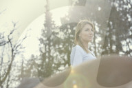 Woman enjoying her Leisure Time at a Riding Stable