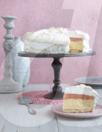 Rhabarber-Torte mit Baiser, Rhubarb Pie with Meringue 