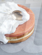 Step, Rhabarber-Torte mit Baiser, Step, Rhubarb Pie with Meringue 