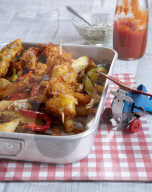 Food for Children: Chicken und Seelachs Nuggets mit Ofengemüse, Chicken and Pollack Nuggets with Vegetables