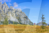 Hiker at the summit of Hochkeil