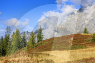 Hiker at the summit of Hochkeil