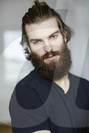 Young Man wearing a black T-Shirt