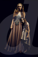 Woman and Girl costumed for a Performance