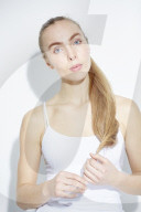 Young blonde Woman with Ponytail