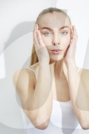 Young blonde Woman with Ponytail