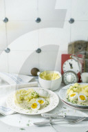 Senfeier, Hard-boiled Eggs with Mustard Sauce and mashed Potatoes