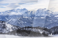 Snowy mountain landscape