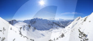 Panoramic shot of the Braunedlkogel, a mountain in the Osterhorn group between Russbach and the Postalm