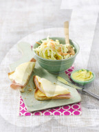 Toast Hawaii mit Krautsalat, Toast Hawaii with Coleslaw