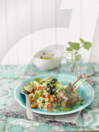 Lamm-Chops mit Taboule-Salat, Lamb Chop with Taboule