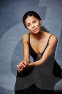 Sporty Woman in a black Dress 