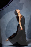 Sporty Woman in a black Dress 