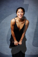 Sporty Woman in a black Dress 