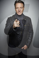Mature Man wearing a black Leather Jacket  