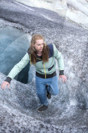 Young man on rhone clacier