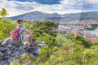 Woman taking a Rest nearby Trogir