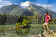Woman enjoys her Hiking Tour