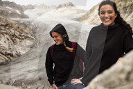 Young couple hiking