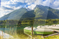 Pier at Hintersee nearby Berchtesgaden